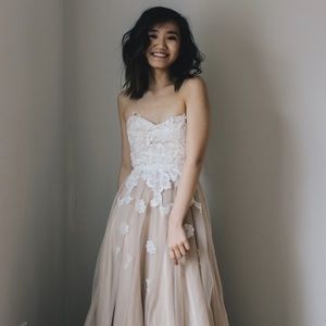 Floral Appliqué Tulle Dress